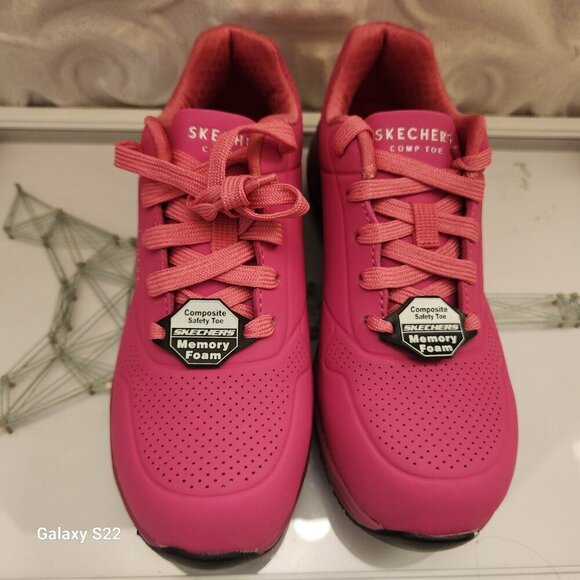 Skechers "Deloney" Pink Comp Toe Work Sneakers. NIB. Size 5.5 - Picture 10 of 14